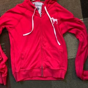 Pink hooded sweatshirt